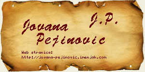 Jovana Pejinović vizit kartica